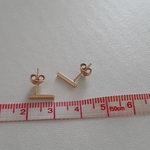 Yellow gold 14k bar earrings